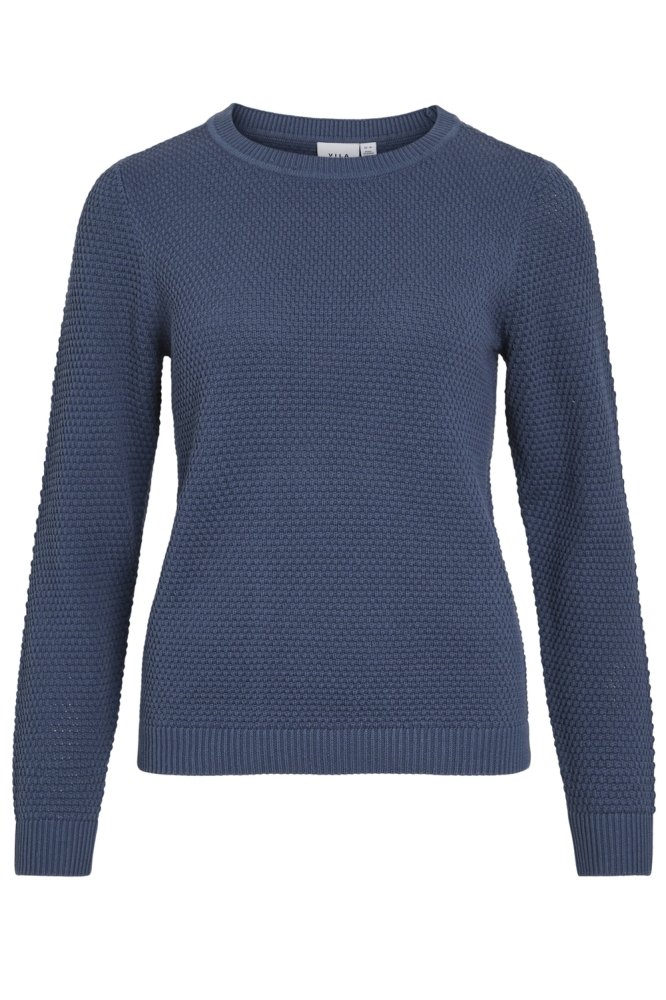 VIDALO O-NECK L/S KNIT TOP- NOOS 14082767 Vintage Indigo